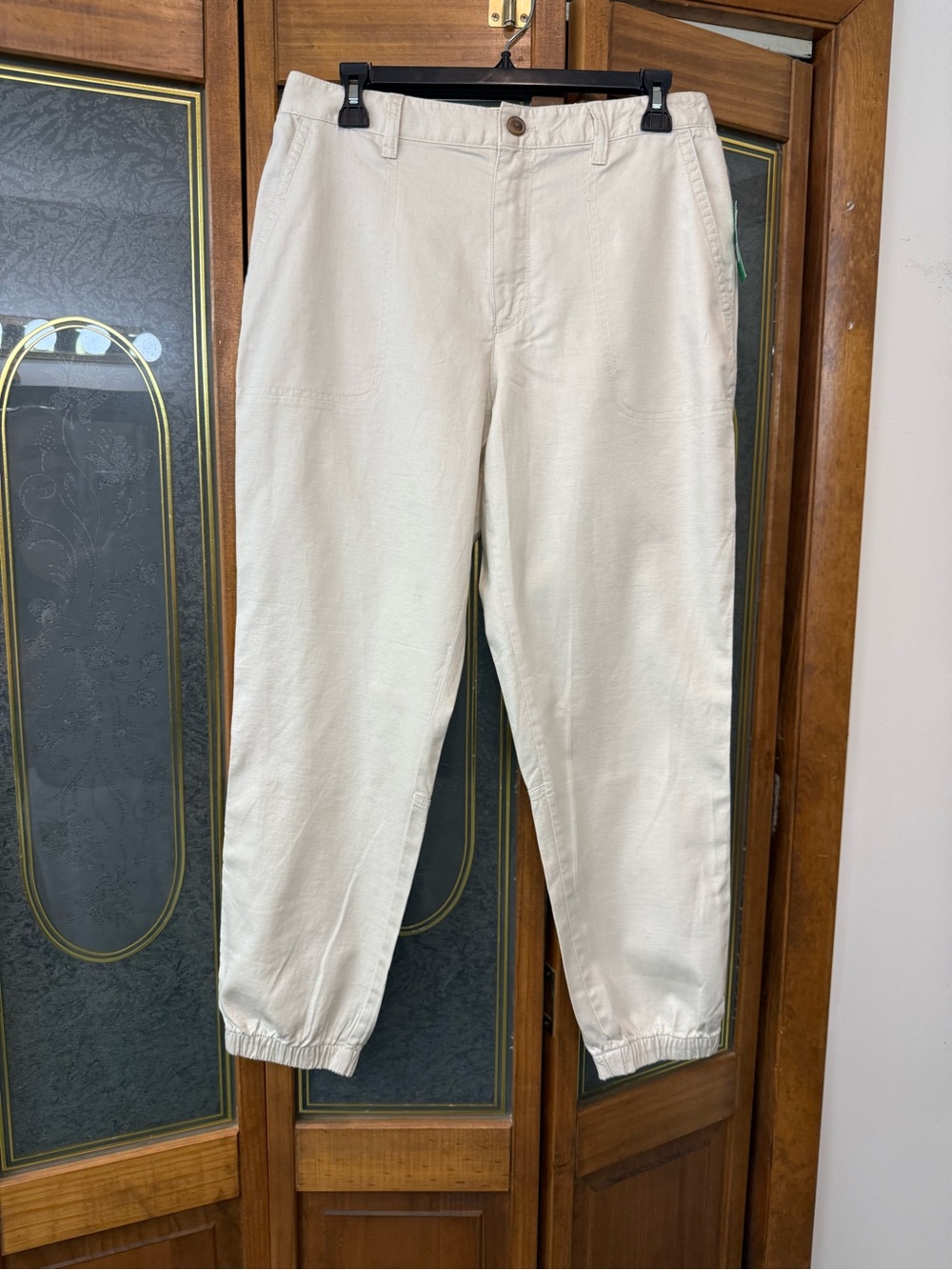 GAP Ladies Casual Elastic Boyfriend Joggers in Cream, BRAND NEW